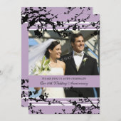 Lila florale Party Einladung zum 10. Jubiläum (Vorne/Hinten)