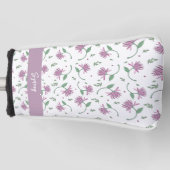 Lila florale Personalisierte Ladys Golf Head Cover Golf Headcover (Vorderseite)