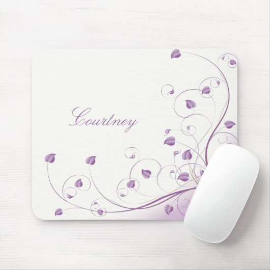 Lila florale Personalisierte Mousepad (Mit Mouse)