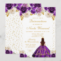 Lila Florale Prinzessin Quinceañera