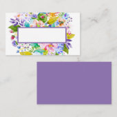 Lila florale Romantische Hochzeitsfeier Platzkarte (Vorne/Hinten)