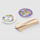 Lila florale Romantische Hochzeitsgäste Fans Fächer (Non-assembled)