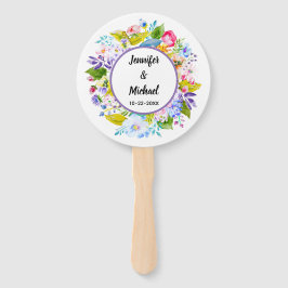 Lila florale Romantische Hochzeitsgäste Fans Fächer