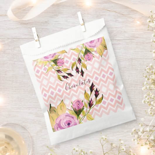 Lila florale Rose Geschenktütchen (Ausgeschnitten)