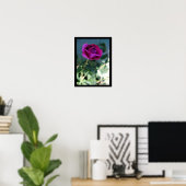 Lila Florale Rose Poster (Heimbüro)
