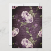 Lila florale Rustikale Babydusche Einladung (Rückseite)