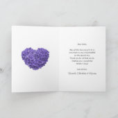 Lila Florale Rustikale Spitze Hydrangea Muttertag Karte (Innenseite)