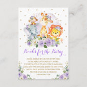 Lila florale Safari Wildtierbücher für Baby Begleitkarte (Vorderseite)