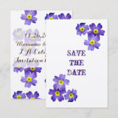 Lila florale Save the Date-Karte Date (Vorne/Hinten)