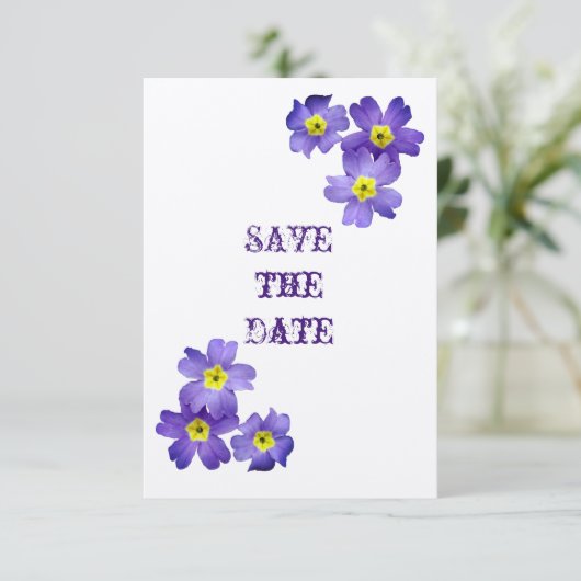 Lila florale Save the Date-Karte Save The Date (Stehend Vorderseite)
