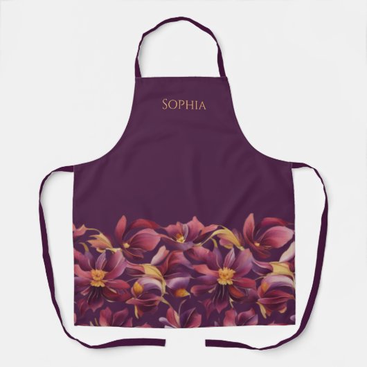 Lila florale schürze (Vorderseite)