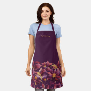 Lila florale schürze