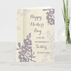 Lila florale Schwester Happy Mother Day Card Karte