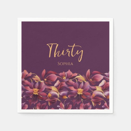Lila florale serviette (Vorderseite)
