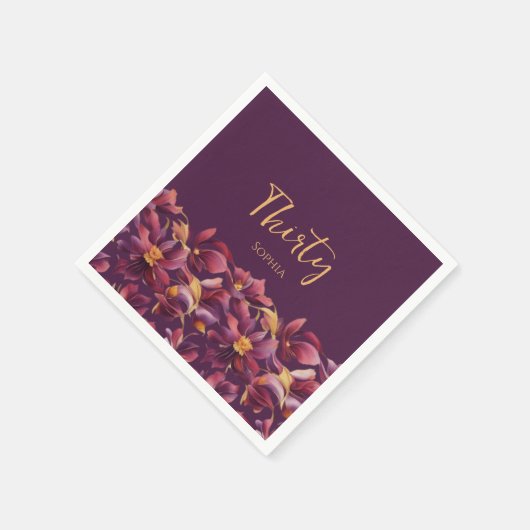 Lila florale serviette (Ecke)