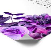 Lila florale Sitzkarte drucken. Lilac Hochzeit Poster (Ecke)