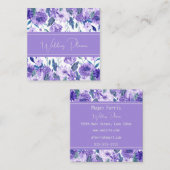 Lila florale Square-Visitenkarte Quadratische Visitenkarte (Vorne/Hinten)
