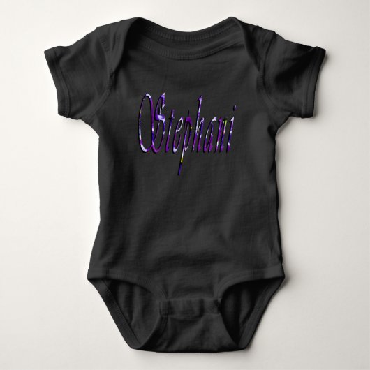 Lila Florale Stephani Name, Baby Strampler (Vorderseite)