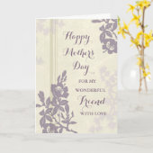 Lila florale Stepmutter Happy Mother Day Card Karte (Gelbe Blume)