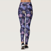 Lila florale Swirled Leggings (Rückseite)