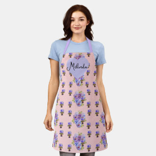 Lila Florale Viola Pastellrosa Stiefmütterchen Fra Schürze