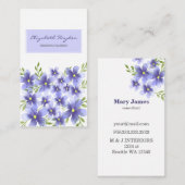 Lila florale Visitenkarten Visitenkarte (Vorne/Hinten)