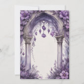 Lila florale Wasserfarbe Gotische Pagan Handfasts Einladung (Rückseite)