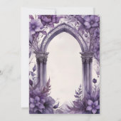 Lila florale Wasserfarbe Gotische Pagan Handfasts Einladung (Rückseite)