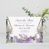 Lila florale wickanische Rite der Gewerkschaft Han Save The Date (Stehend Vorderseite)
