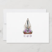 Lila florale wickanische Rite der Gewerkschaft Han Save The Date (Rückseite)