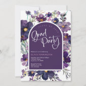 Lila florale Wildblumen Grad Party Einladung (Vorderseite)