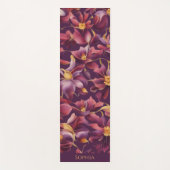 Lila florale yogamatte (Vorderseite)