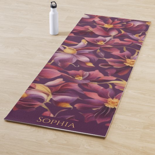 Lila florale yogamatte (Beispiel)