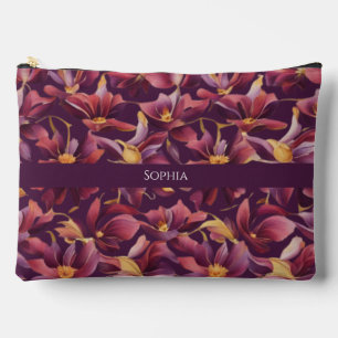 Lila florale zubehörtasche