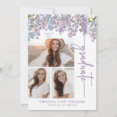 Lila floraler Abschluss Ankündigung (Vorderseite)