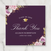 lila floraler Abschluss vielen Dank Geschenkanhänger (Vorderseite)