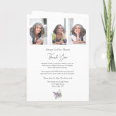 Lila floraler Bestattungsauftrag 4 Foto Karte (Rückseite)