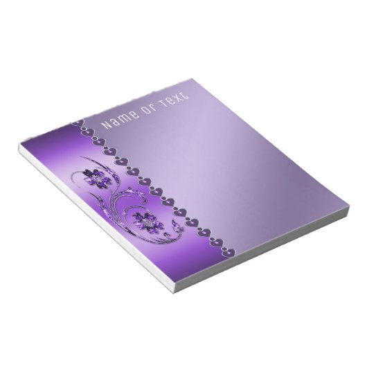 Lila floraler Editor Notizblock (angewinkelt)