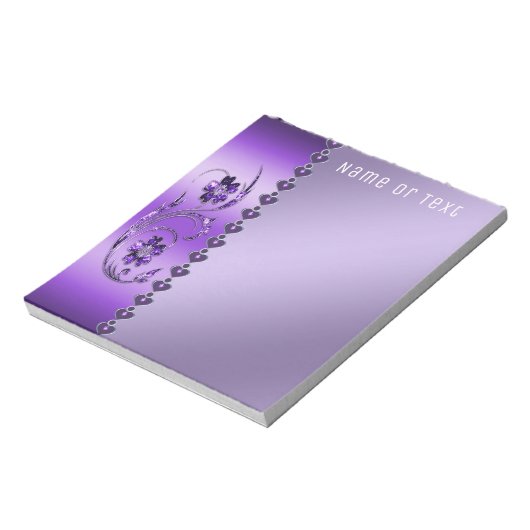 Lila floraler Editor Notizblock (Rotiert)