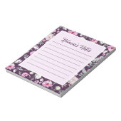 Lila floraler Editor Notizblock (Rotiert)