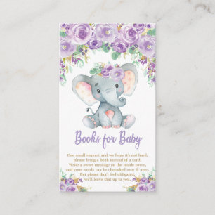 Lila Floraler Elefant Baby Bring ein Buch Begleitkarte