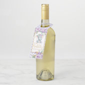 Lila floraler Elefant Pop der Bubbly Champagne Flaschenanhänger (Angewinkelt)