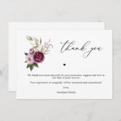 Lila floraler Gedenkservice Dankeschön Karten (Vorne/Hinten)