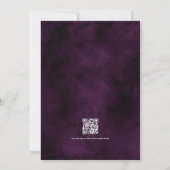 Lila floraler Gothic Wedding QR Code Einladung (Rückseite)