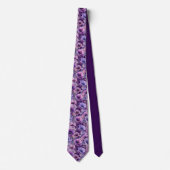 Lila floraler Hibiskus Blume Mens Neck Tie Krawatte (Vorderseite)