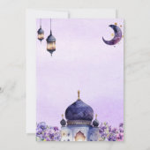 Lila floraler Islam Iftar Abendessen Einladung (Rückseite)