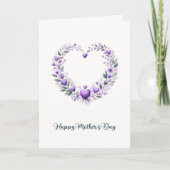 Lila floraler Muttertag Feiertagskarte (Vorderseite)