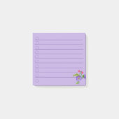 Lila floraler Post-it-Hinweis Post-it Klebezettel (Vorderseite)