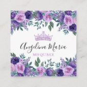 Lila floraler QR-Code UAWG Begleitkarte (Rückseite)