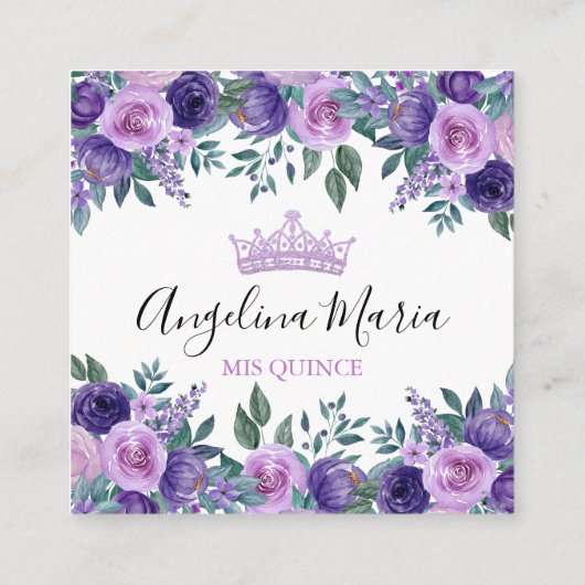 Lila floraler QR-Code UAWG Begleitkarte (Rückseite)